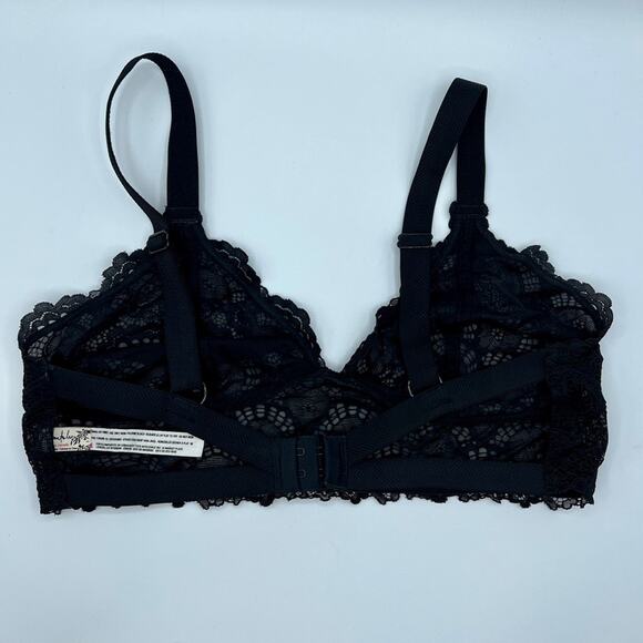 Intimately Free Free People | Whimsygoth Black Lacy Bralette Bra Cuttout Back S - Picture 2 of 6